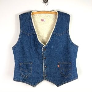 Levi’s Vintage Denim Sherpa Vest Western Men’s XL